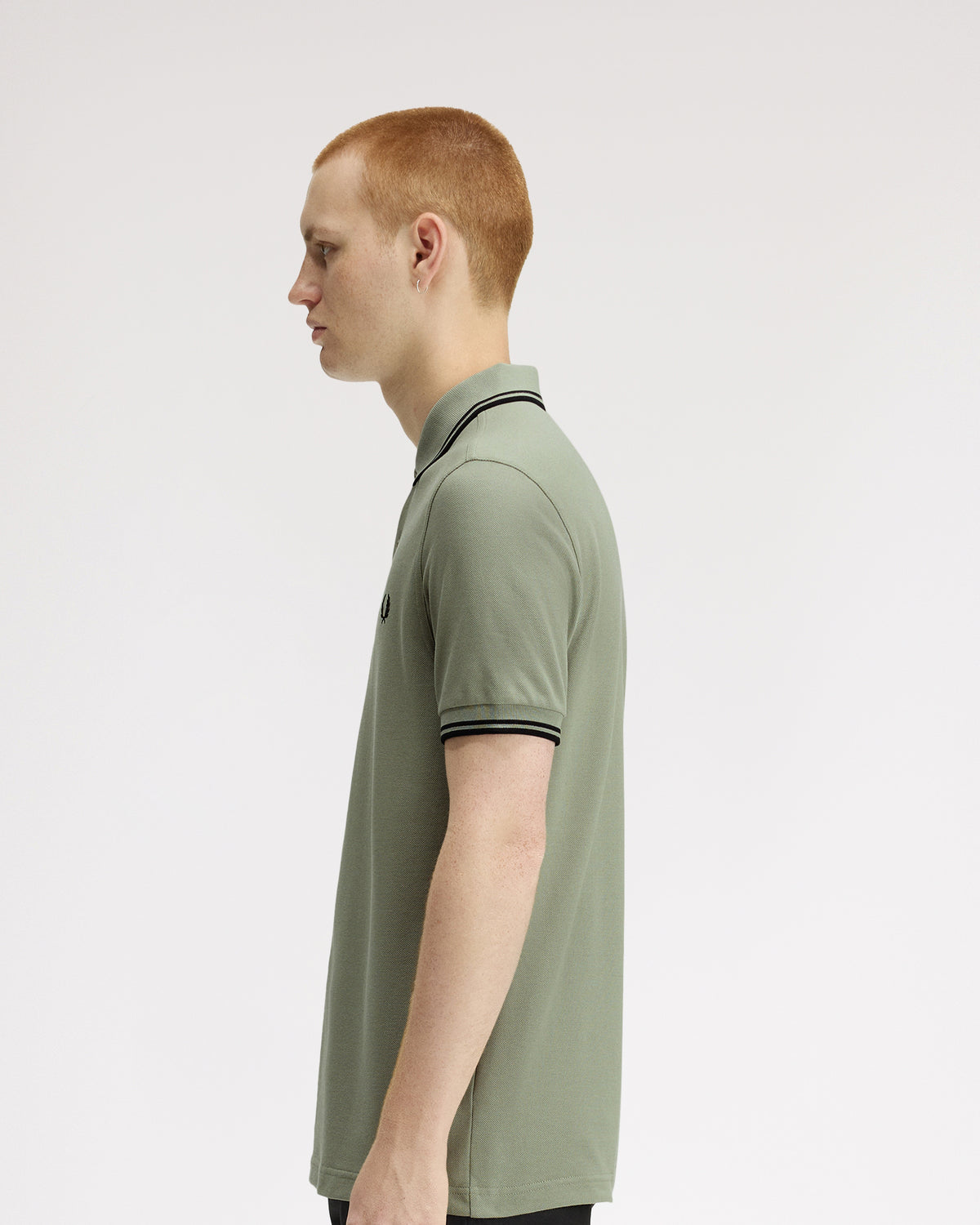 Fred Perry Twin Tipped Polo Shirt - Seagrass / Black