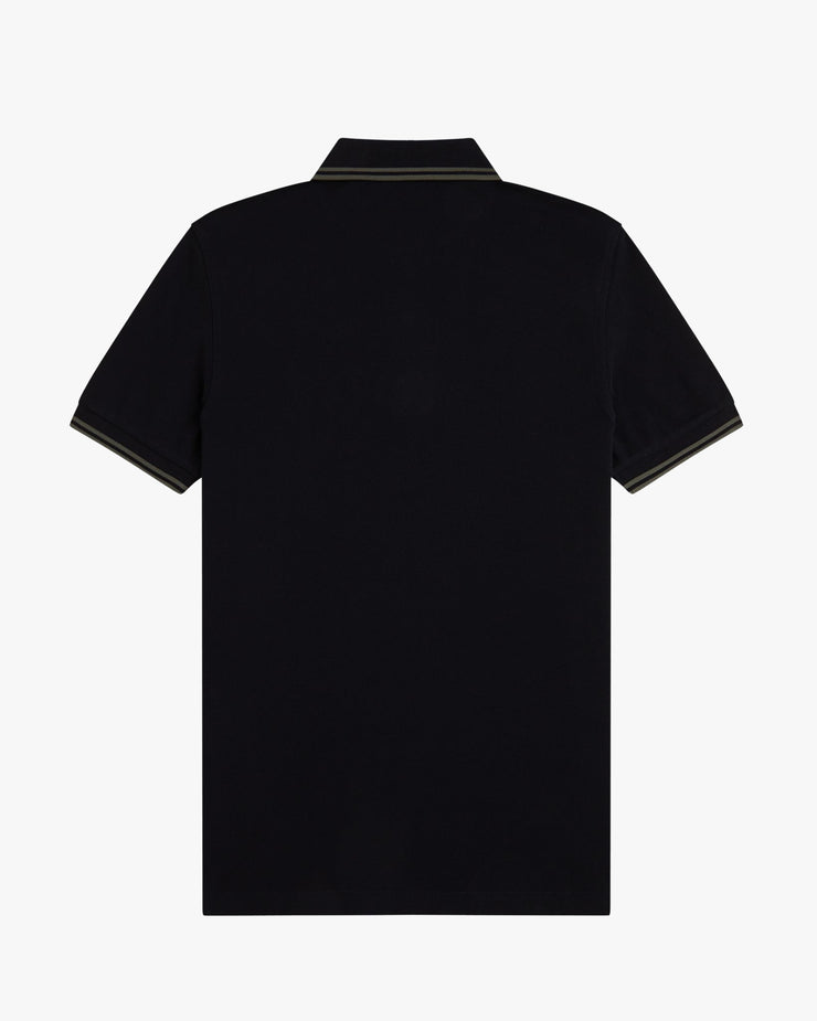 Fred Perry Twin Tipped Polo Shirt - Black / Field Green