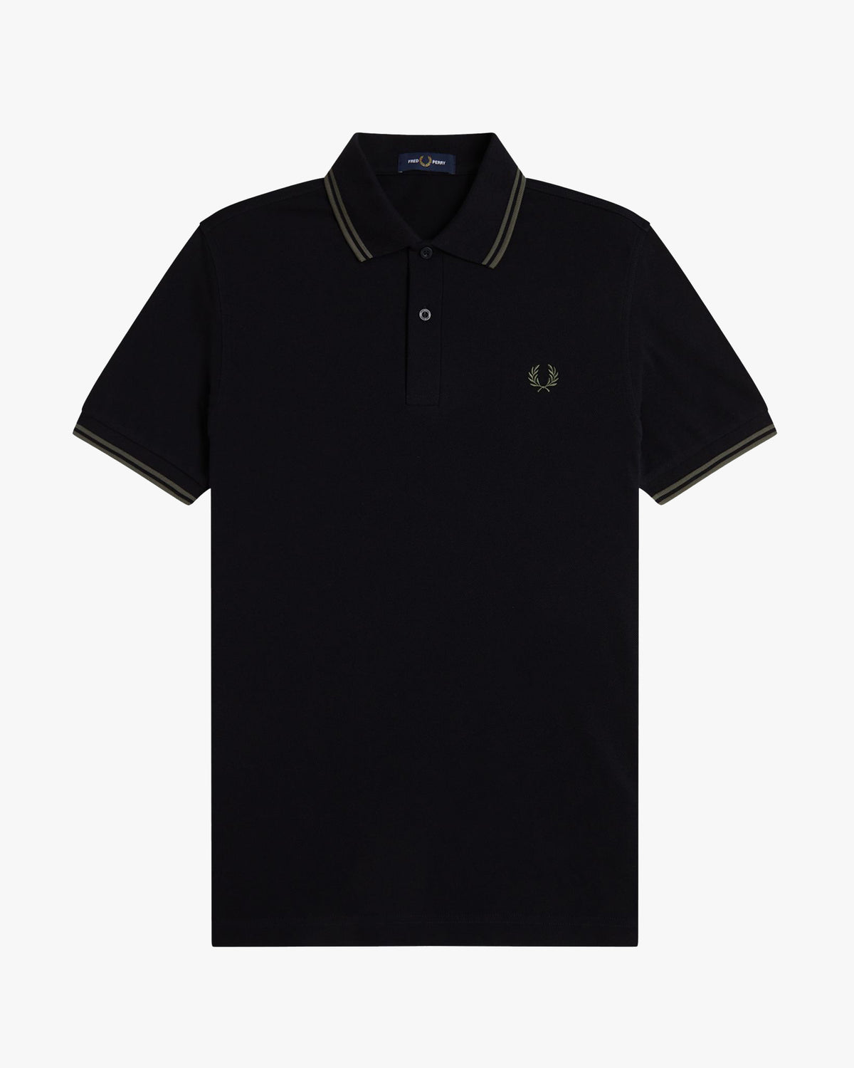 Fred Perry Twin Tipped Polo Shirt - Black / Field Green