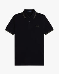 Fred Perry Twin Tipped Polo Shirt - Black / Field Green