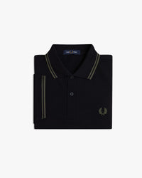 Fred Perry Twin Tipped Polo Shirt - Black / Field Green