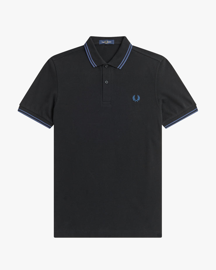 Fred Perry Twin Tipped Polo Shirt - Black / Midnight Blue – JEANSTORE