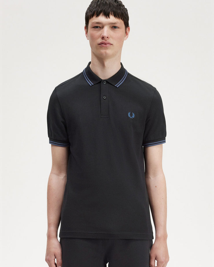 Fred Perry Twin Tipped Polo Shirt - Black / Midnight Blue – JEANSTORE