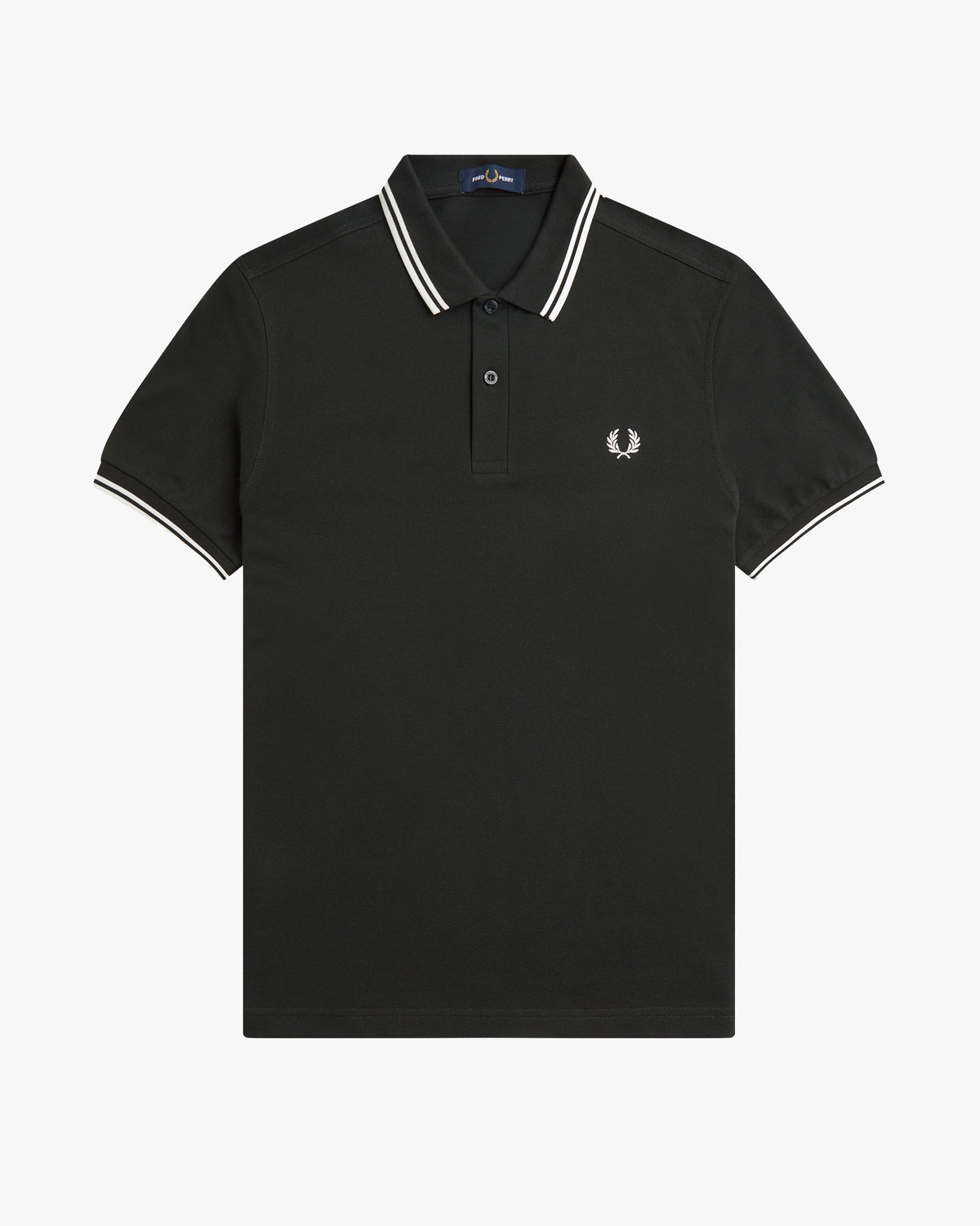 Fred Perry Twin Tipped Polo Shirt - Night Green / Snow White | Fred Perry Polo Shirts | JEANSTORE