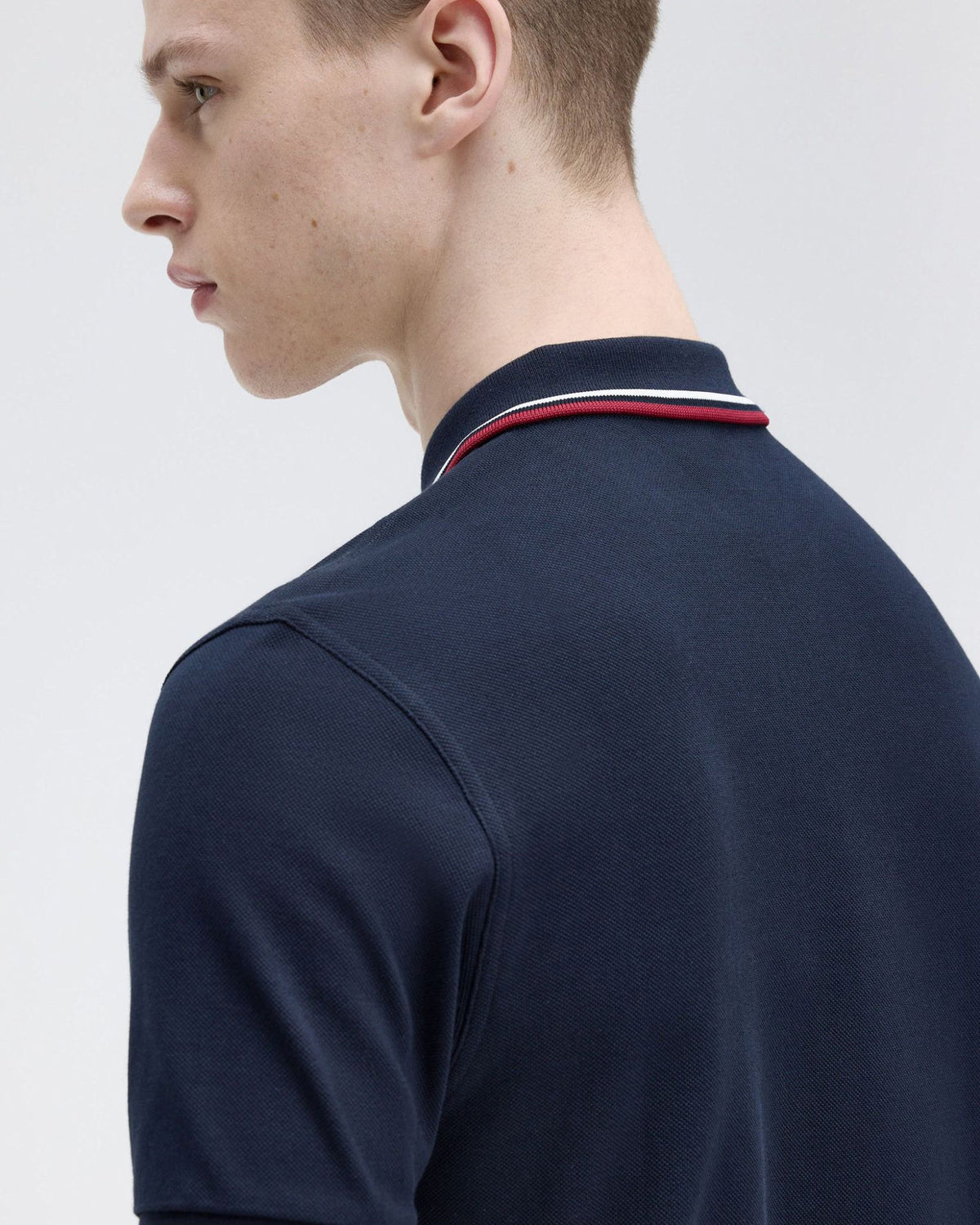 Fred Perry Twin Tipped Polo Shirt - Navy / Snow White / Burnt Red | Fred Perry Polo Shirts | JEANSTORE