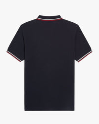 Fred Perry Twin Tipped Polo Shirt - Navy / Snow White / Burnt Red | Fred Perry Polo Shirts | JEANSTORE