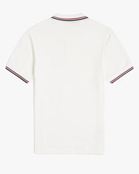 Fred Perry Twin Tipped Polo Shirt - Snow White / Burnt Red / Navy | Fred Perry Polo Shirts | JEANSTORE