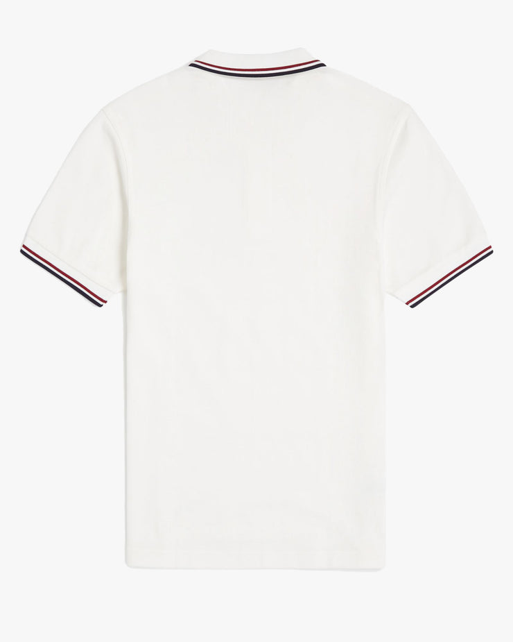 Fred Perry Twin Tipped Polo Shirt - Snow White / Burnt Red / Navy | Fred Perry Polo Shirts | JEANSTORE