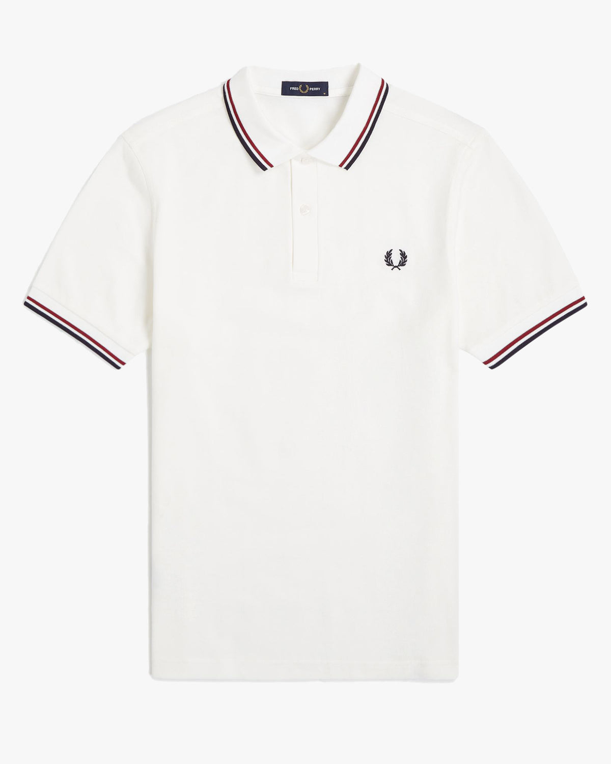 Fred Perry Twin Tipped Polo Shirt - Snow White / Burnt Red / Navy | Fred Perry Polo Shirts | JEANSTORE