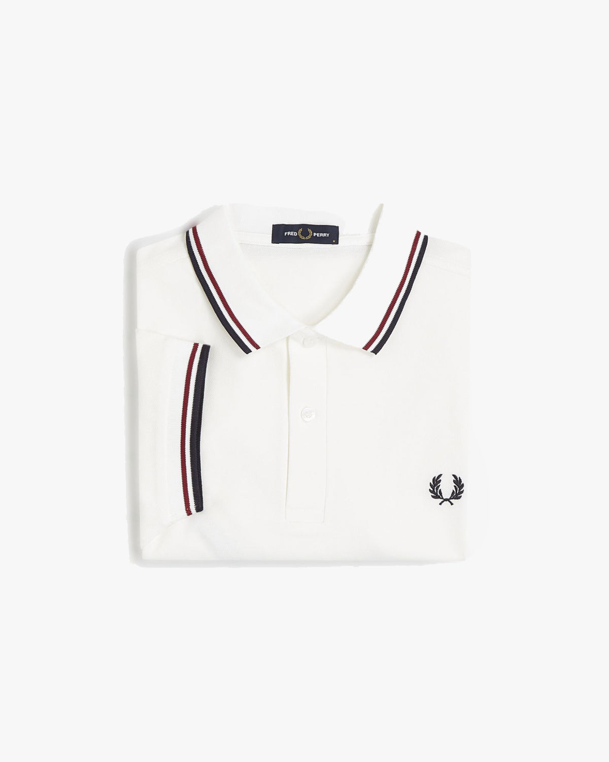 Fred Perry Twin Tipped Polo Shirt - Snow White / Burnt Red / Navy | Fred Perry Polo Shirts | JEANSTORE