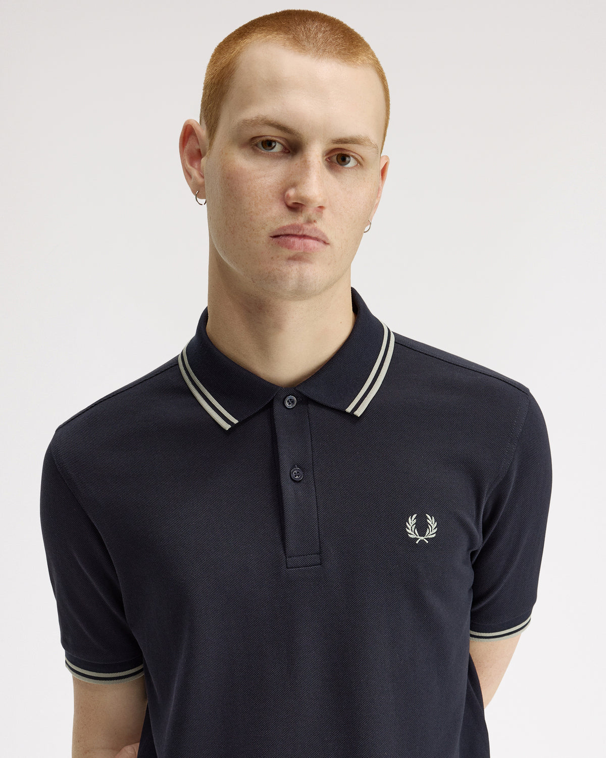Fred Perry Twin Tipped Polo Shirt - Navy / Seagrass