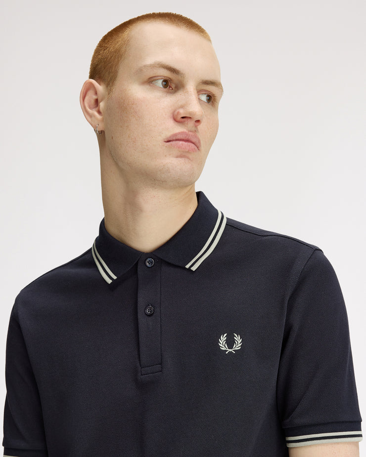 Fred Perry Twin Tipped Polo Shirt - Navy / Seagrass