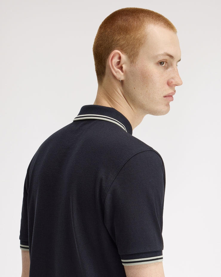 Fred Perry Twin Tipped Polo Shirt - Navy / Seagrass