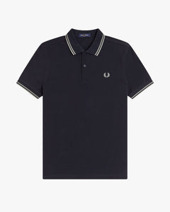 Fred Perry Twin Tipped Polo Shirt - Navy / Seagrass