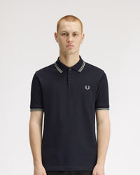 Fred Perry Twin Tipped Polo Shirt - Navy / Seagrass