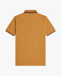 Fred Perry Twin Tipped Polo Shirt - Dark Caramel / Navy