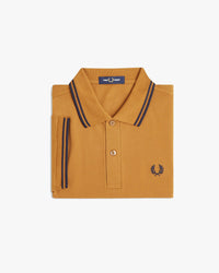 Fred Perry Twin Tipped Polo Shirt - Dark Caramel / Navy