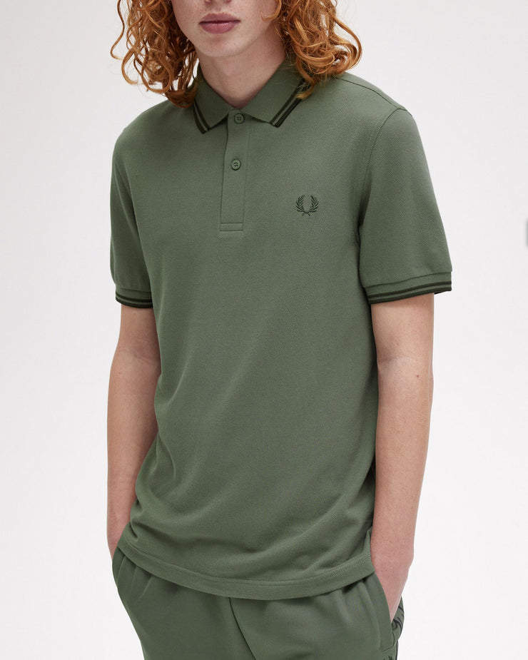 Fred Perry Twin Tipped Polo Shirt - Laurel Wreath Green / Night Green