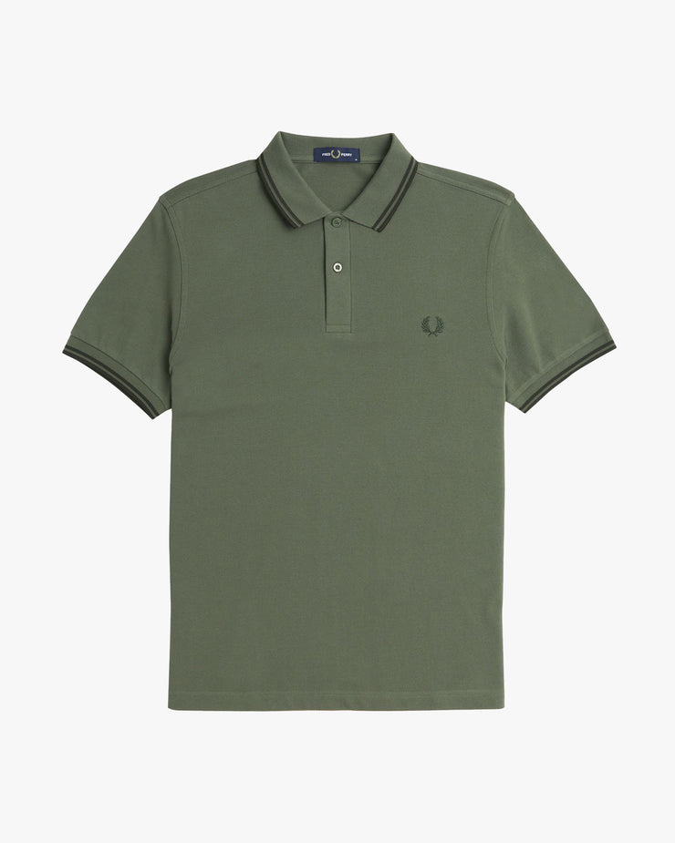 Fred Perry Twin Tipped Polo Shirt - Laurel Wreath Green / Night Green