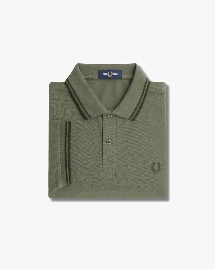 Fred Perry Twin Tipped Polo Shirt - Laurel Wreath Green / Night Green