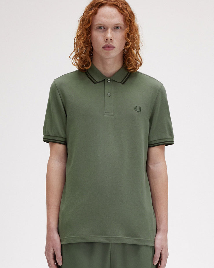 Fred Perry Twin Tipped Polo Shirt - Laurel Wreath Green / Night Green