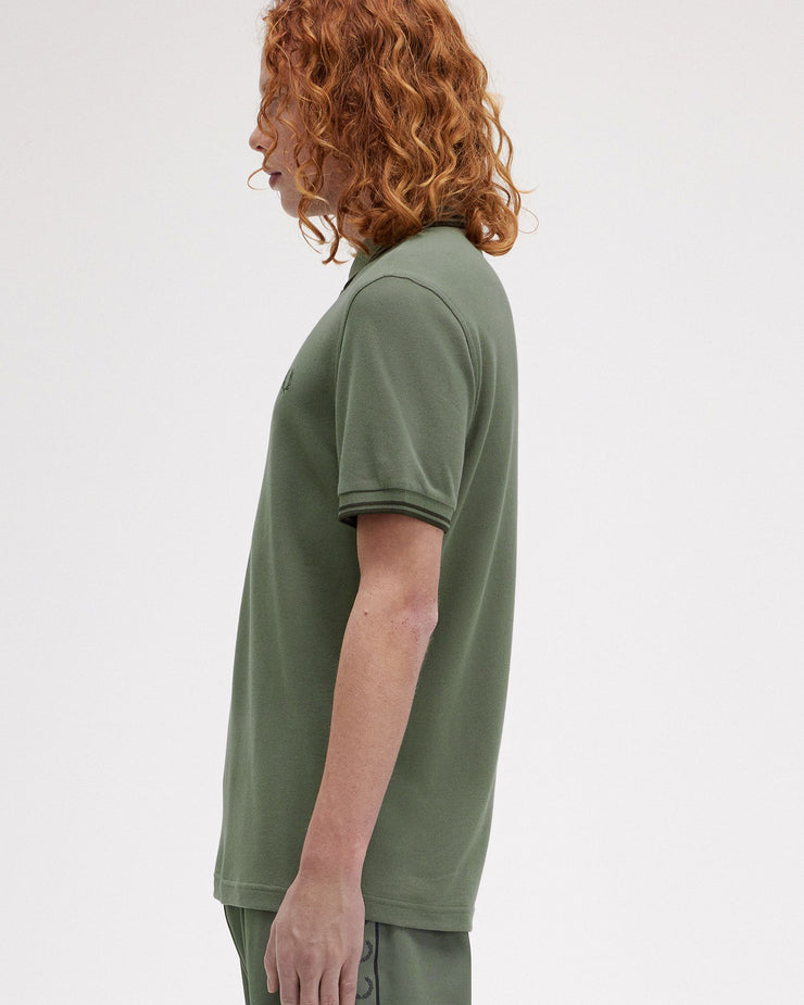 Fred Perry Twin Tipped Polo Shirt - Laurel Wreath Green / Night Green