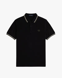 Fred Perry Twin Tipped Polo Shirt - Black / Ecru / Laurel Wreath Green | Fred Perry Polo Shirts | JEANSTORE