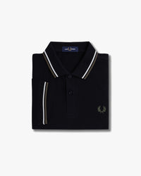 Fred Perry Twin Tipped Polo Shirt - Black / Ecru / Laurel Wreath Green | Fred Perry Polo Shirts | JEANSTORE