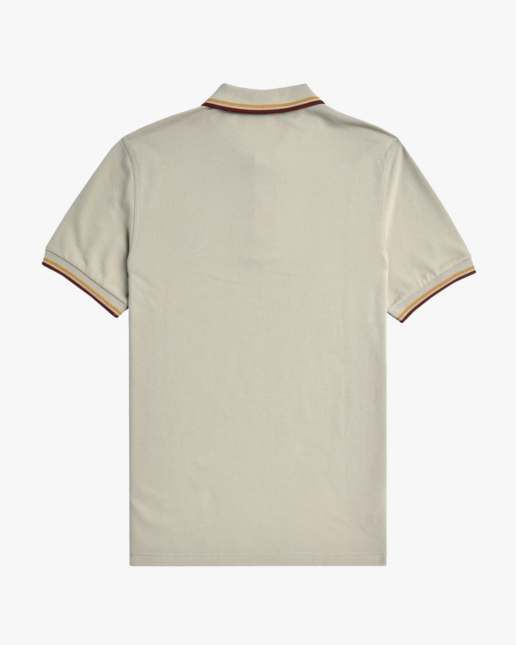 Fred Perry Twin Tipped Polo Shirt - Oatmeal / Honeycomb / Whisky Brown