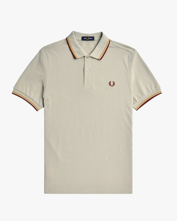 Fred Perry Twin Tipped Polo Shirt - Oatmeal / Honeycomb / Whisky Brown