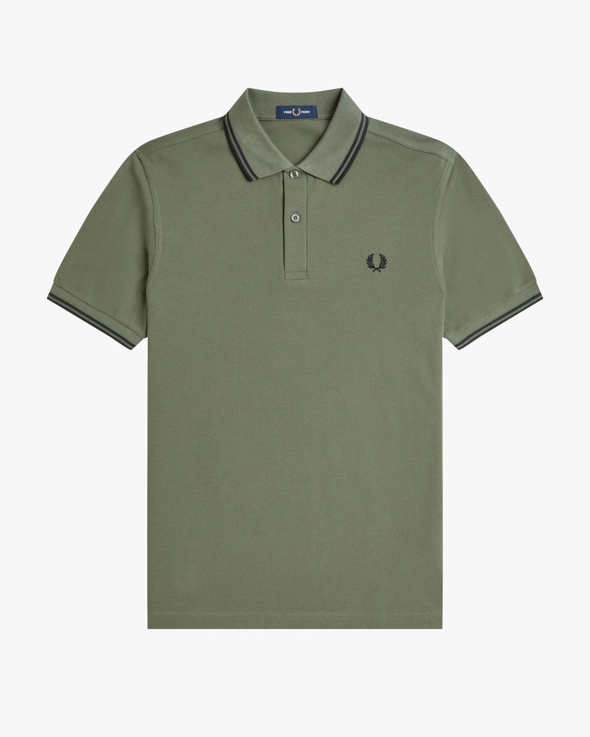 Fred Perry Twin Tipped Polo Shirt - Laurel Wreath Green / Black | Fred Perry Polo Shirts | JEANSTORE