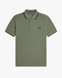 Fred Perry Twin Tipped Polo Shirt - Laurel Wreath Green / Black | Fred Perry Polo Shirts | JEANSTORE