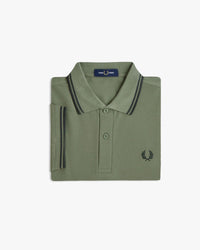 Fred Perry Twin Tipped Polo Shirt - Laurel Wreath Green / Black | Fred Perry Polo Shirts | JEANSTORE