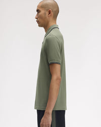 Fred Perry Twin Tipped Polo Shirt - Laurel Wreath Green / Black | Fred Perry Polo Shirts | JEANSTORE