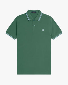 Fred Perry Twin Tipped Polo Shirt - Sport Green / Track Blue
