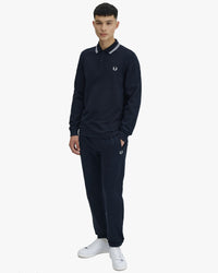 Fred Perry L/S Twin Tipped Polo Shirt - Navy / White