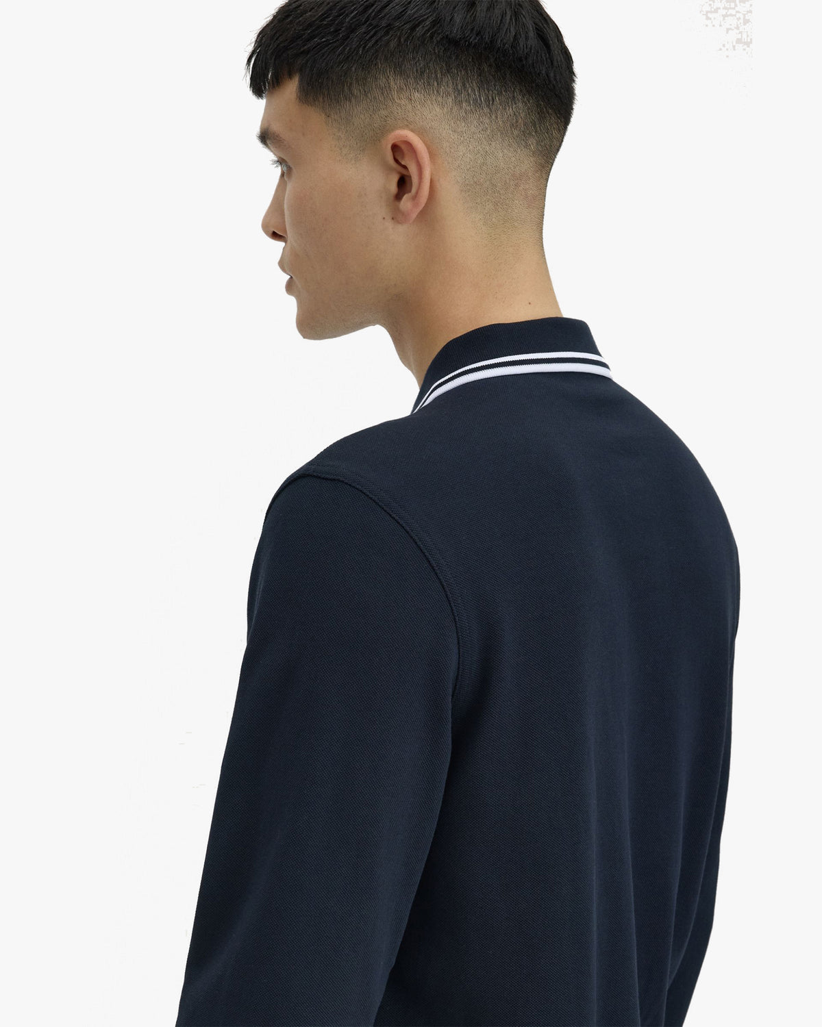 Fred Perry L/S Twin Tipped Polo Shirt - Navy / White