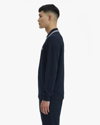 Fred Perry L/S Twin Tipped Polo Shirt - Navy / White
