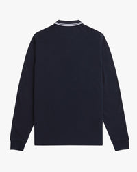 Fred Perry L/S Twin Tipped Polo Shirt - Navy / White