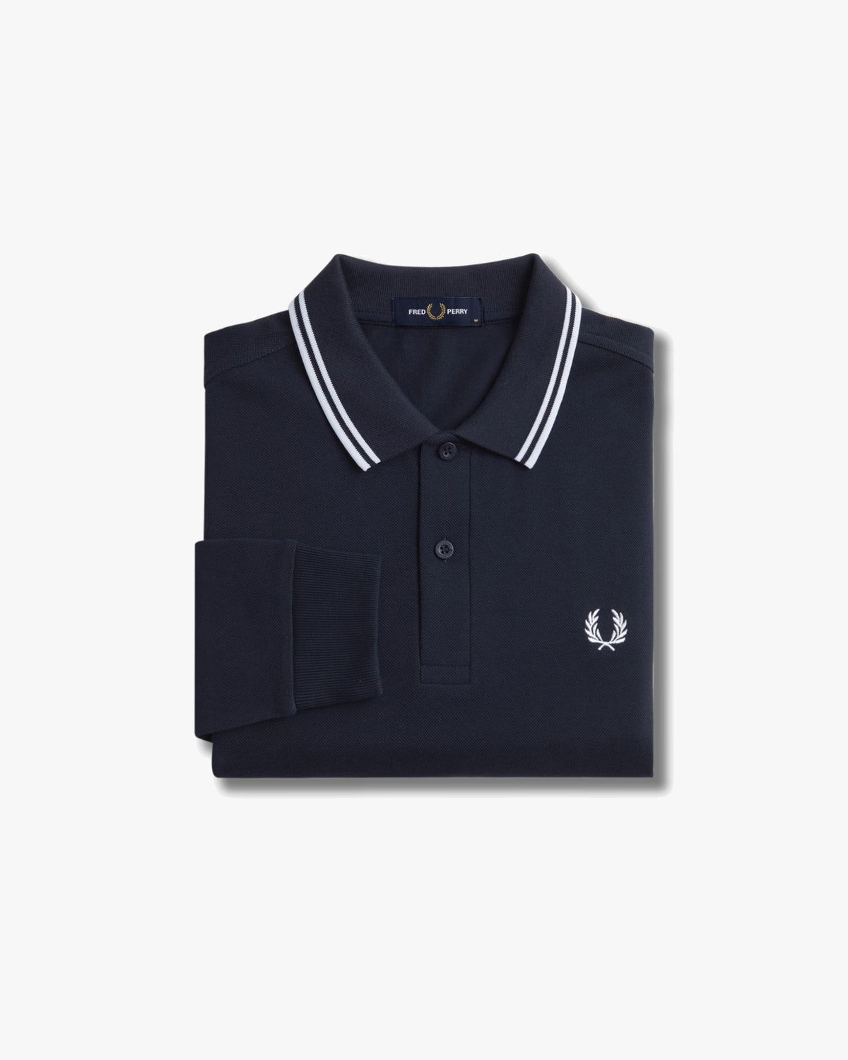 Fred Perry L/S Twin Tipped Polo Shirt - Navy / White