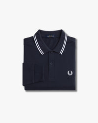 Fred Perry L/S Twin Tipped Polo Shirt - Navy / White