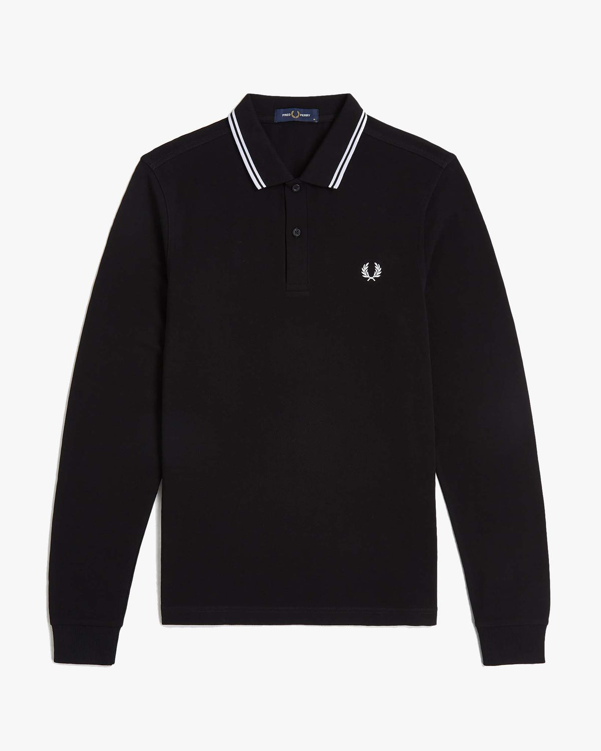 Fred Perry L/S Twin Tipped Polo Shirt - Black | Fred Perry Polo Shirts | JEANSTORE