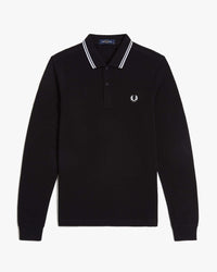 Fred Perry L/S Twin Tipped Polo Shirt - Black | Fred Perry Polo Shirts | JEANSTORE