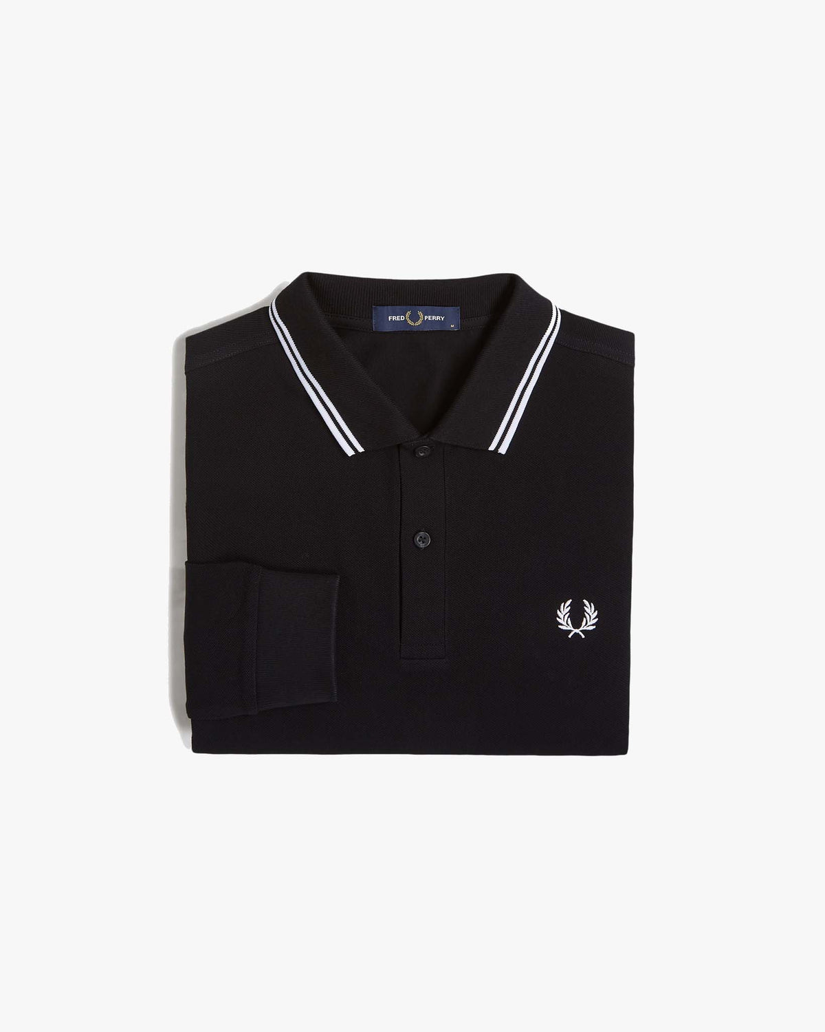 Fred Perry L/S Twin Tipped Polo Shirt - Black | Fred Perry Polo Shirts | JEANSTORE