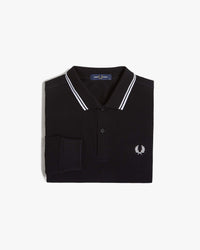 Fred Perry L/S Twin Tipped Polo Shirt - Black | Fred Perry Polo Shirts | JEANSTORE