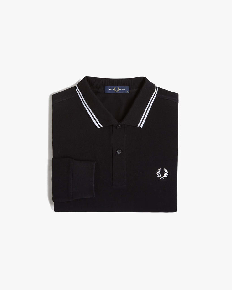 Fred Perry L/S Twin Tipped Polo Shirt - Black