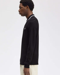 Fred Perry L/S Twin Tipped Polo Shirt - Black | Fred Perry Polo Shirts | JEANSTORE