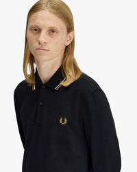 Fred Perry L/S Twin Tipped Polo Shirt - Black