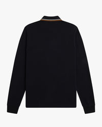 Fred Perry L/S Twin Tipped Polo Shirt - Black