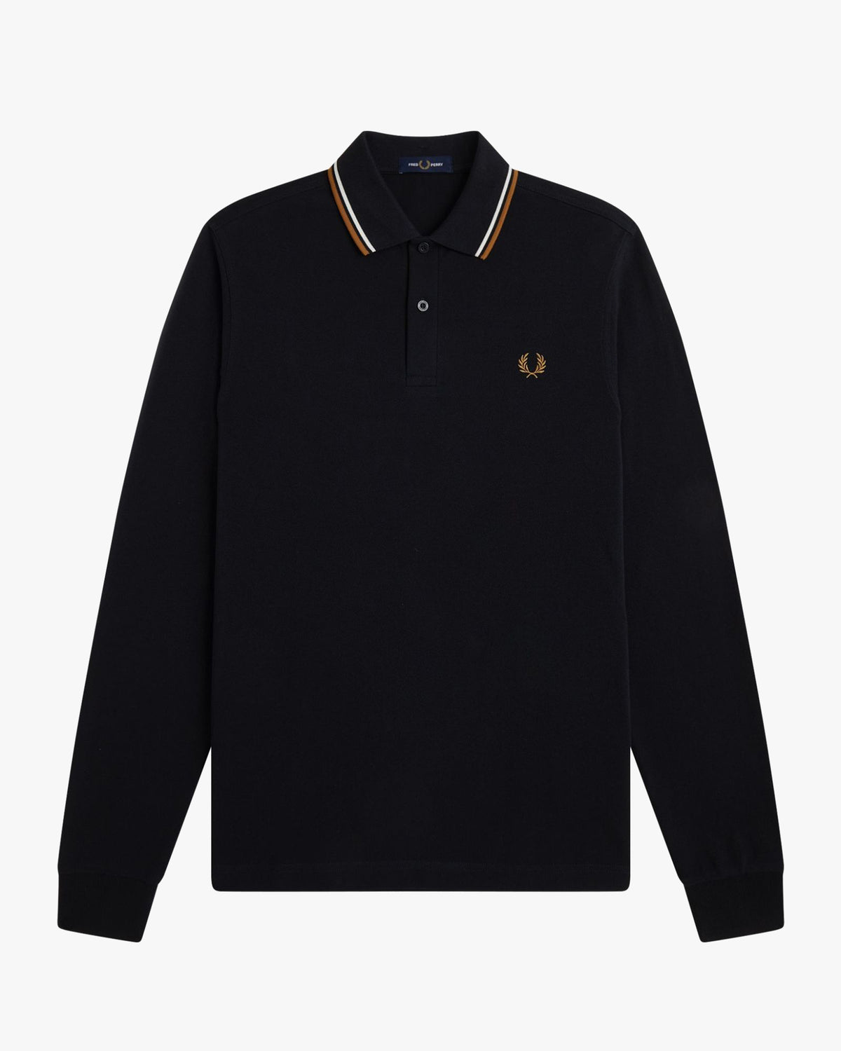 Fred Perry L/S Twin Tipped Polo Shirt - Black